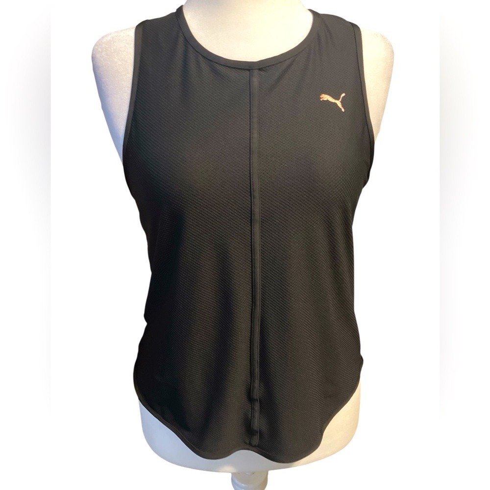 Puma Women's Black Athletic Tank with Copper Logo Size L Like New